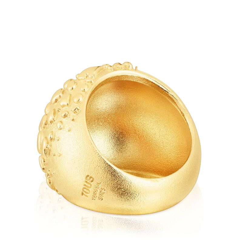 Anillo abombado con baño de oro 18 kt sobre plata Dybe-2