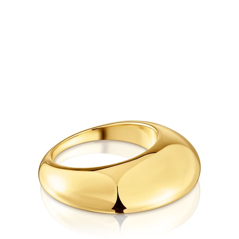 Anillo liso con baño de oro 18 kt sobre plata Dybe-1