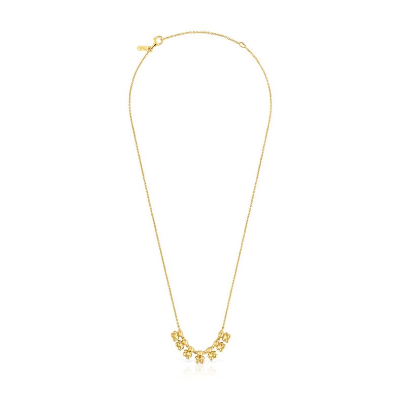 Collar corto con baño de oro 18 kt sobre plata y detalle Bold Bear-1