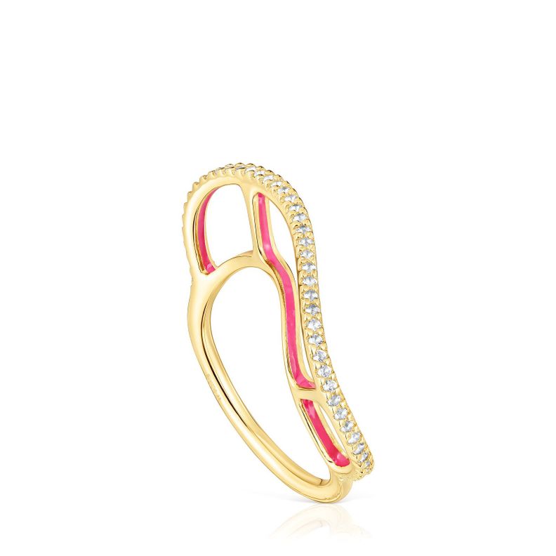Anillo de plata vermeil y topacios Gregal Tous-0