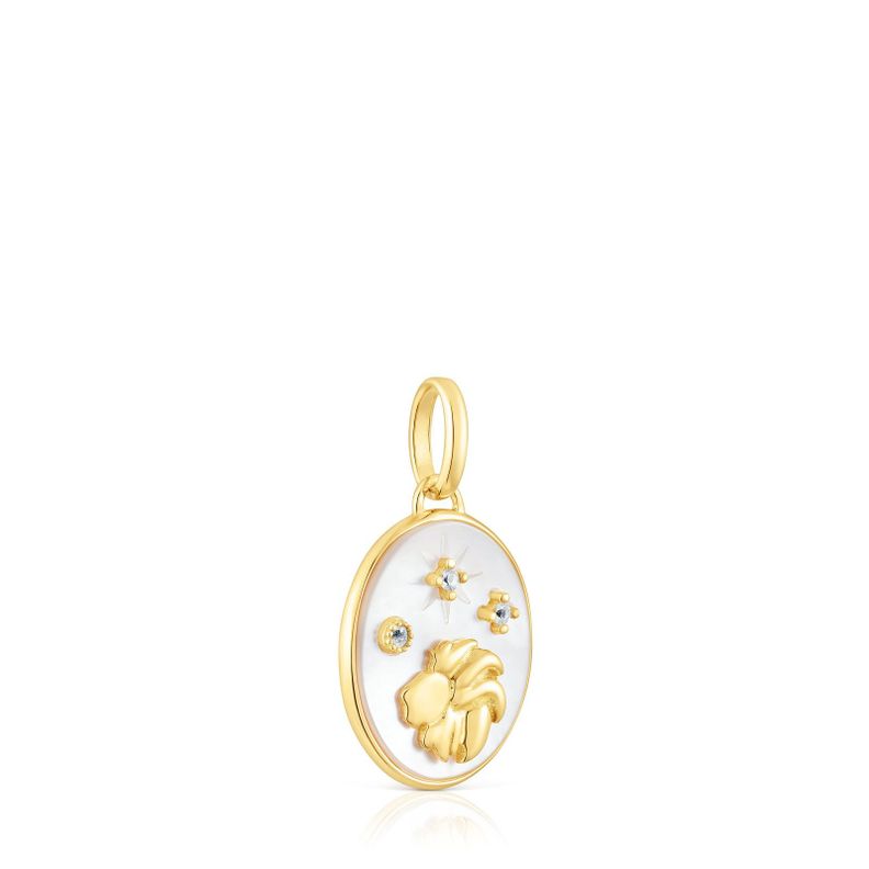 Colgante Leo de vermeil con nácar y topacios  TOUS Horoscope-1