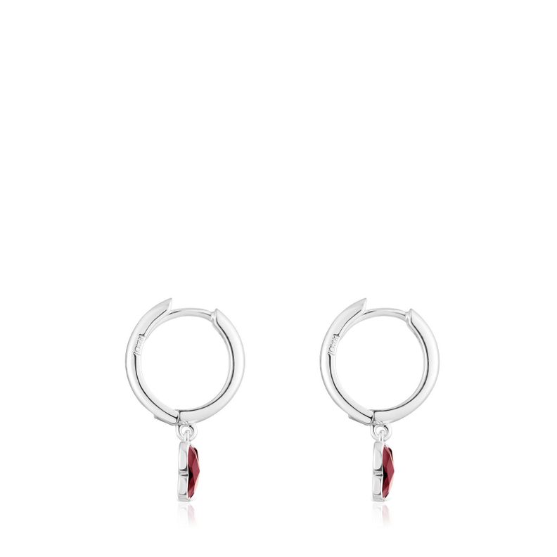 Aros aro de plata y rodolita mariposa Bold Motif-1