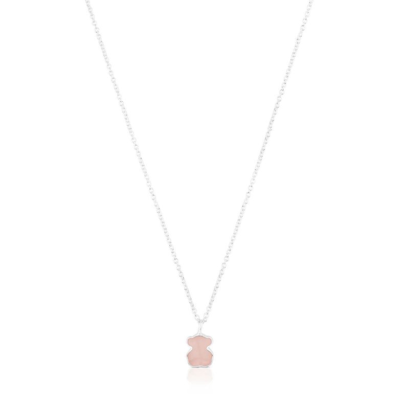 Collar Tous New Color de Plata con Cuarcita Rosado