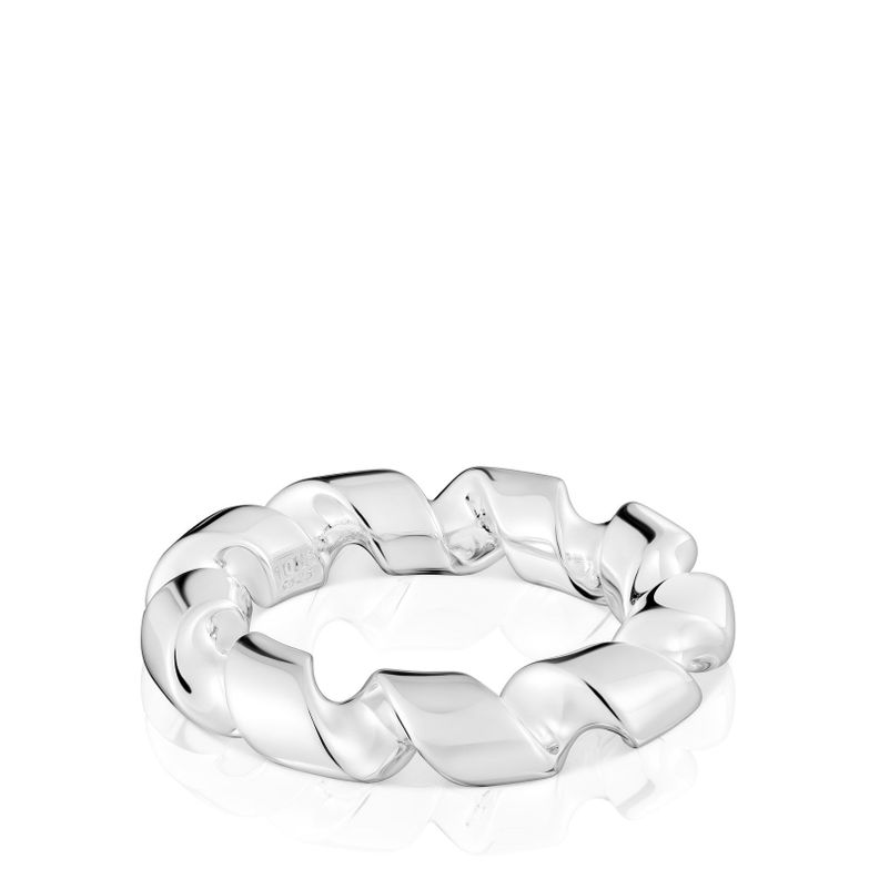 Anillo grande espiral de plata Twisted-1