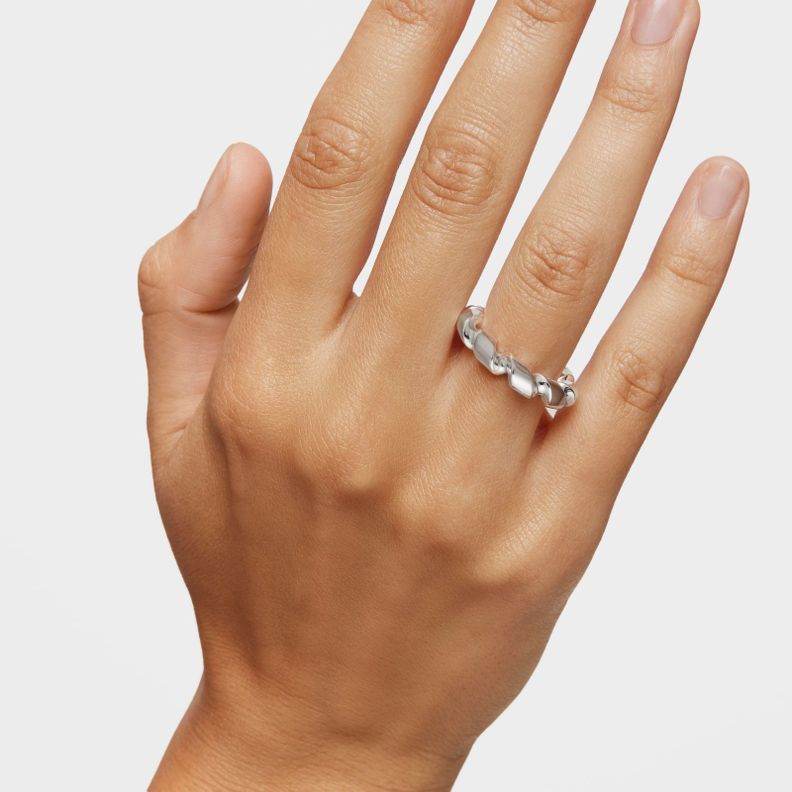 Anillo grande espiral de plata Twisted-5