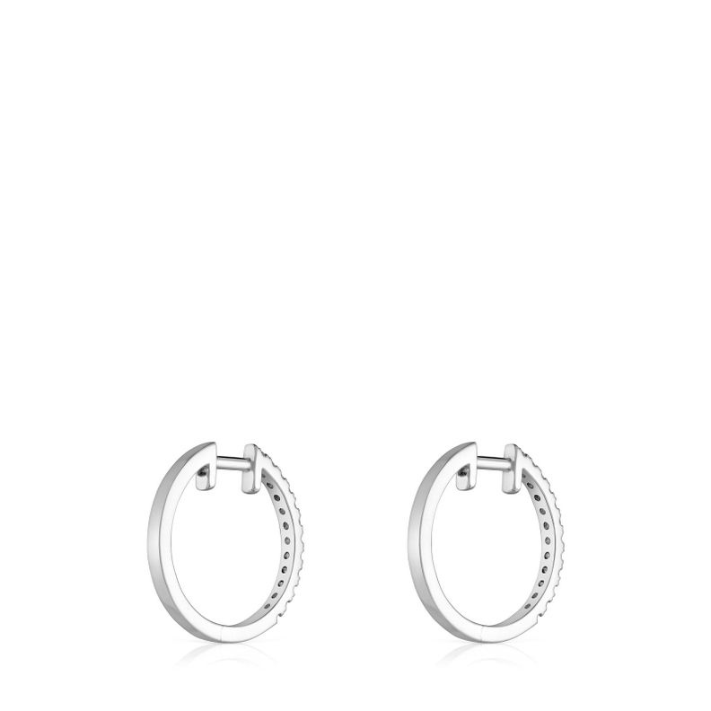 Aros de oro blanco con diamantes 12,5 mm Les Classiques-2