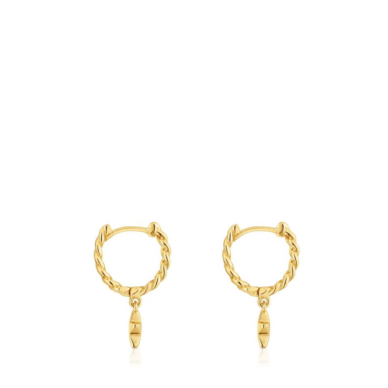 Aros con baño de oro 18 kt sobre plata motivo Bold Motif-1