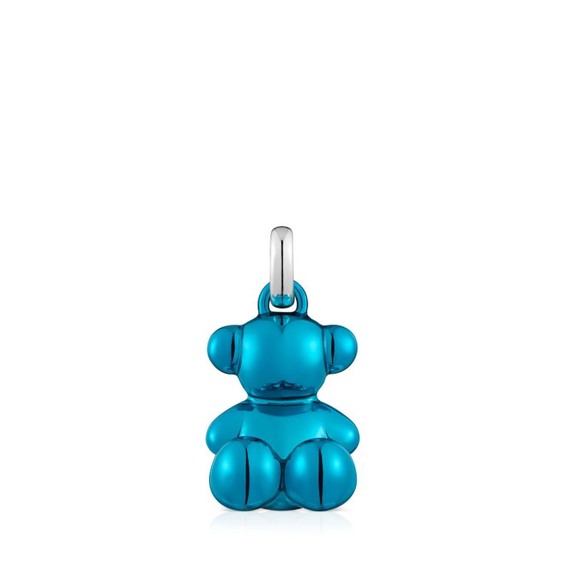 Colgante oso de acero en color azul Bold Bear-0