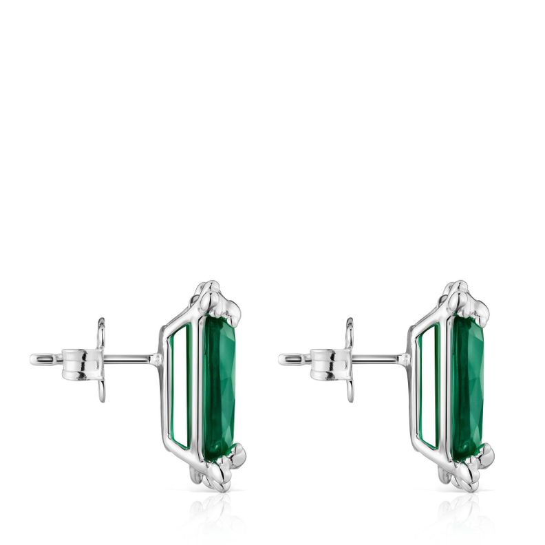 Pendientes corazón de plata y calcedonia tratada Color Pills-1