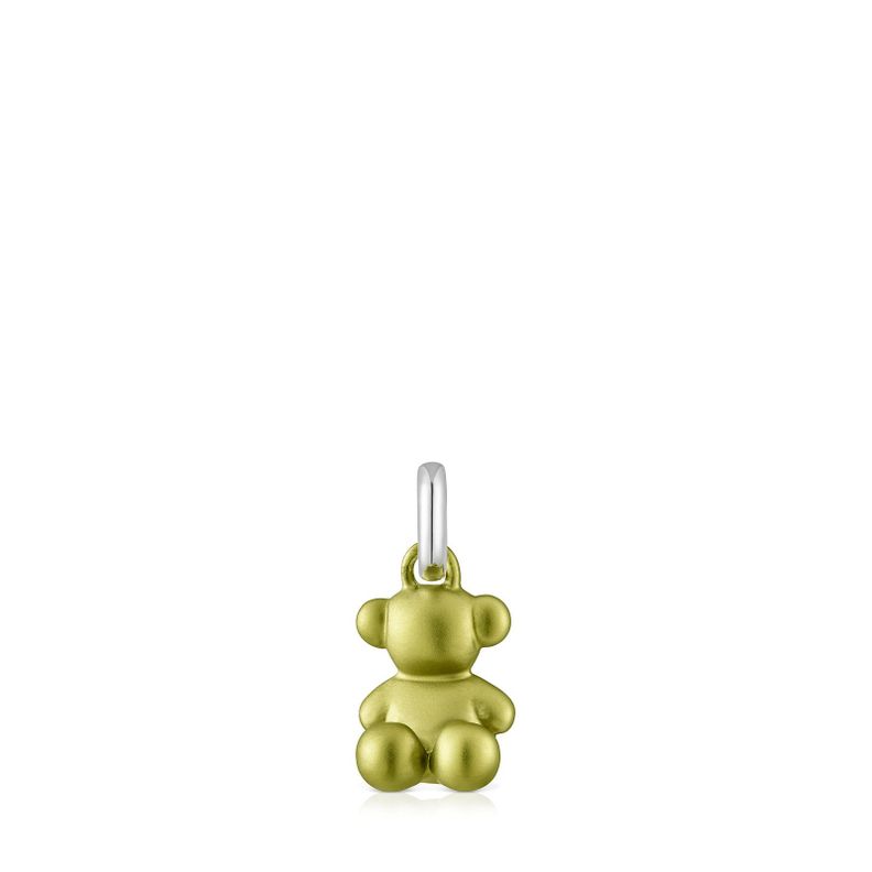 Colgante oso pequeño de acero en color lima Bold Bear-0