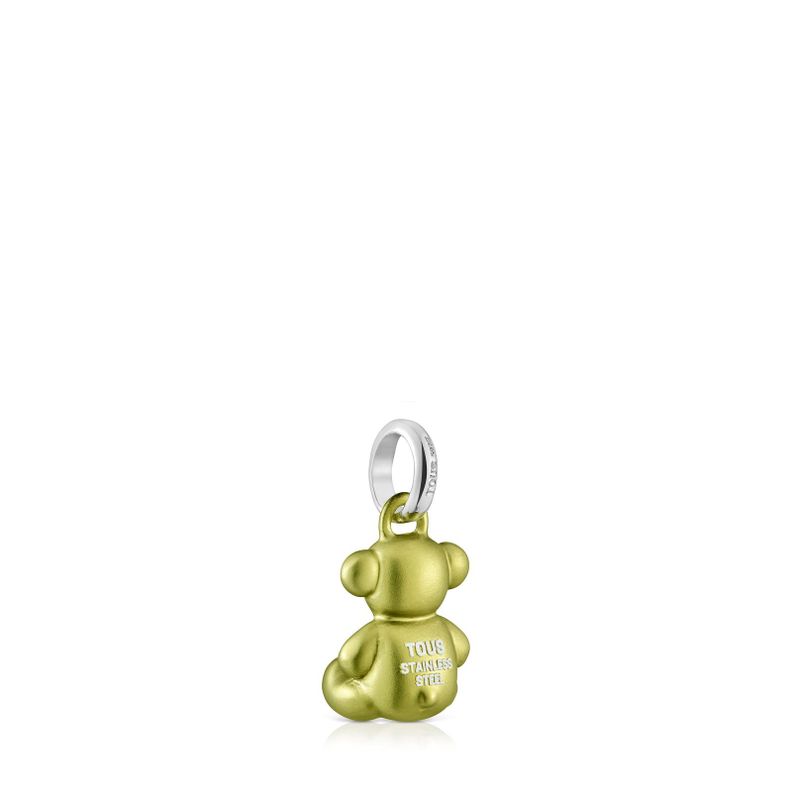 Colgante oso pequeño de acero en color lima Bold Bear-2