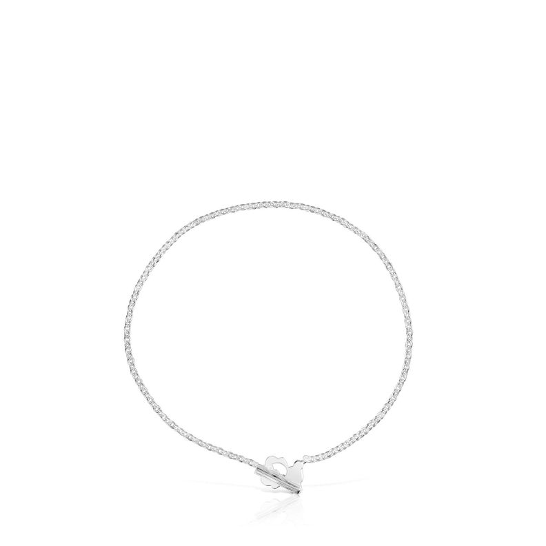Pulsera cadena con oso de plata I-Bear-1