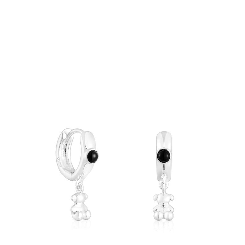 Aros de plata con ónix y motivo oso Bold Bear Tous-0