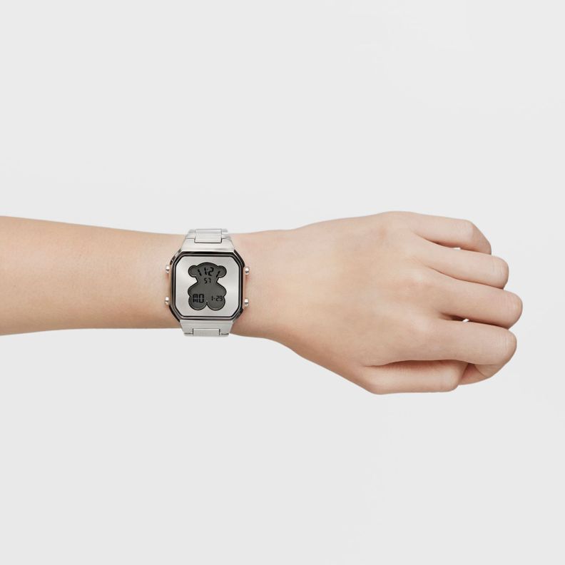 Reloj digital con brazalete de acero SS D-BEAR-3