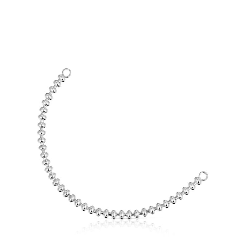 Pulsera cadena de plata con motivos bola Hold Oval-0