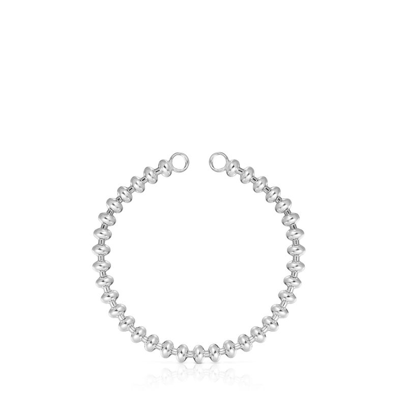 Pulsera cadena de plata con motivos bola Hold Oval-1