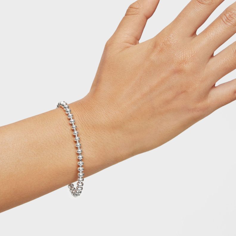 Pulsera cadena de plata con motivos bola Hold Oval-3
