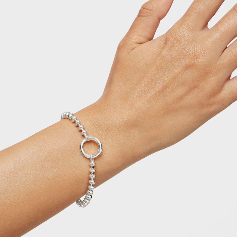 Pulsera cadena de plata con motivos bola Hold Oval-4