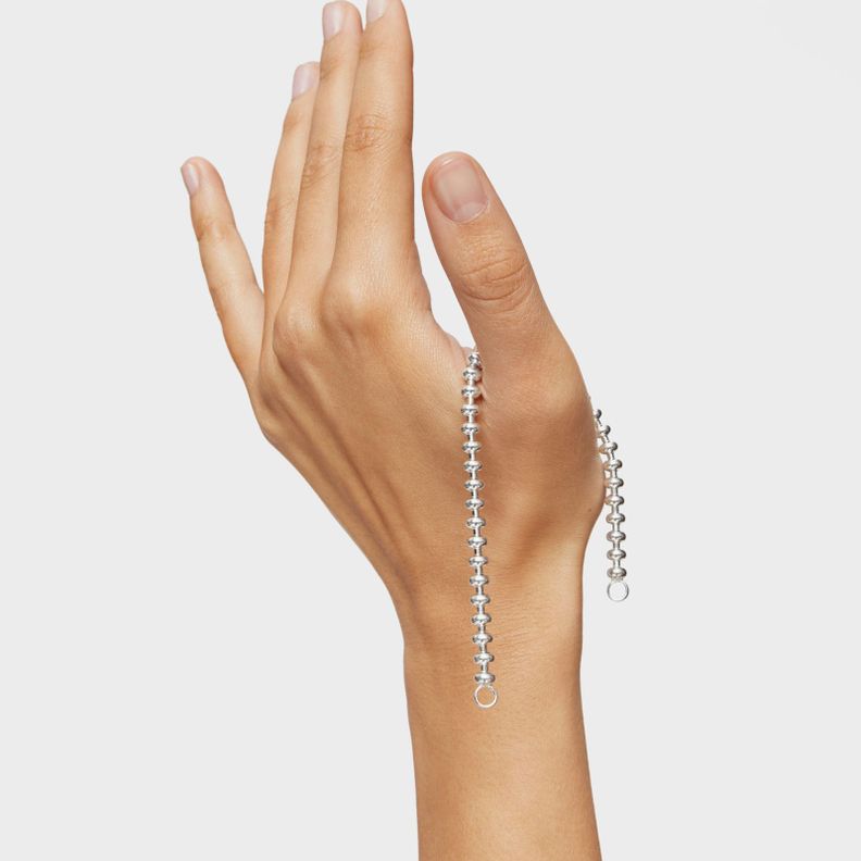 Pulsera cadena de plata con motivos bola Hold Oval-6