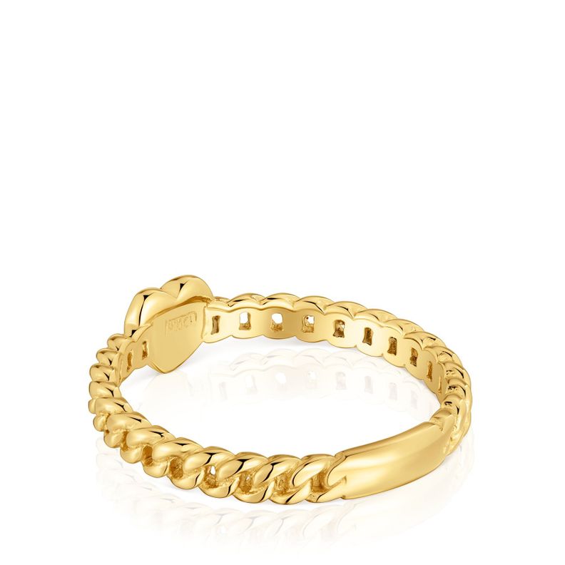 Anillo pequeño corazón con baño de oro 18 kt sobre plata-2
