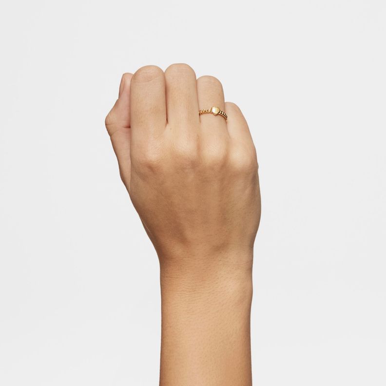 Anillo pequeño corazón con baño de oro 18 kt sobre plata-5