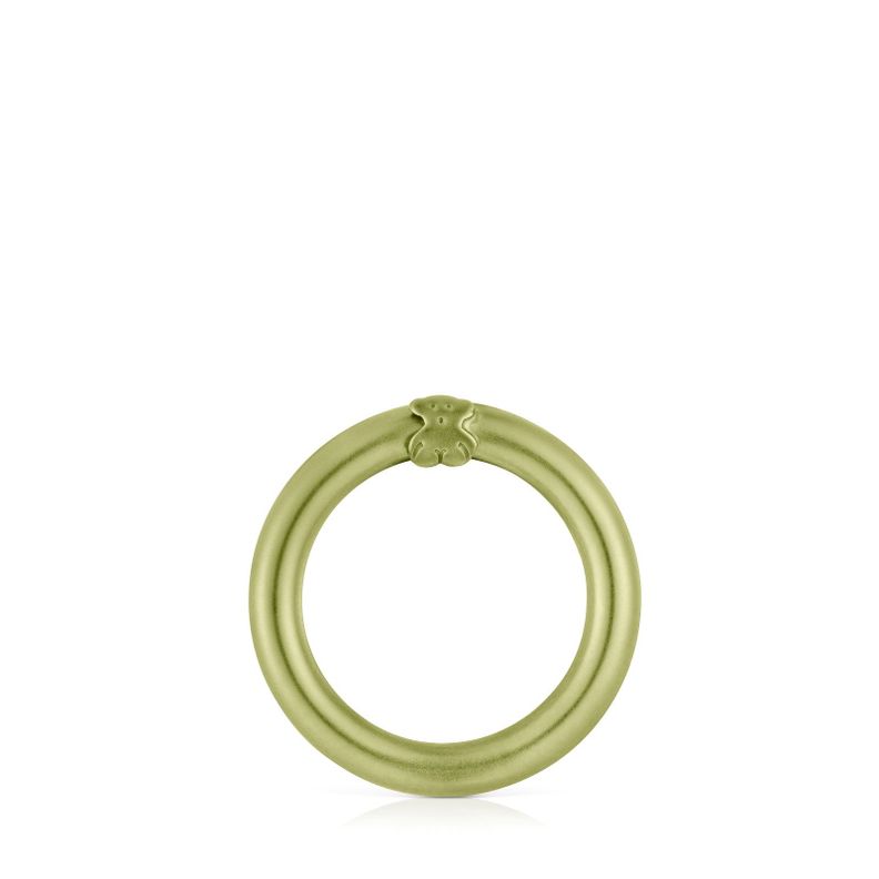 Anilla mediana de plata en color verde Hold-0
