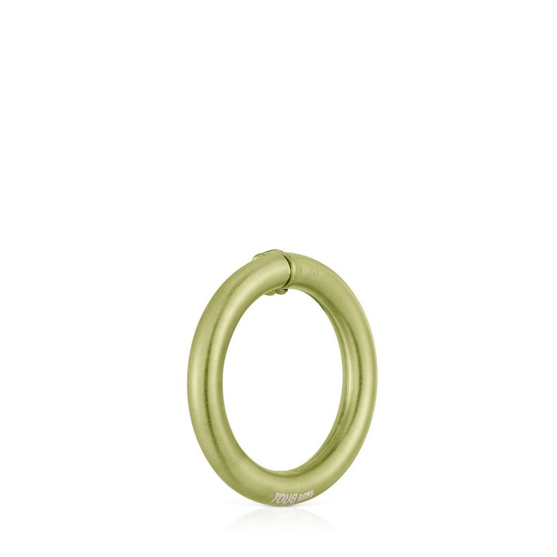 Anilla mediana de plata en color verde Hold-2