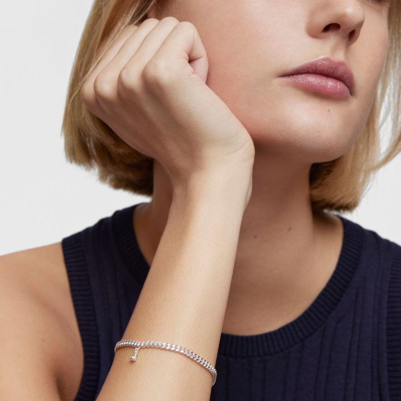 Pulsera cadena barbada de plata Bold Bear-3