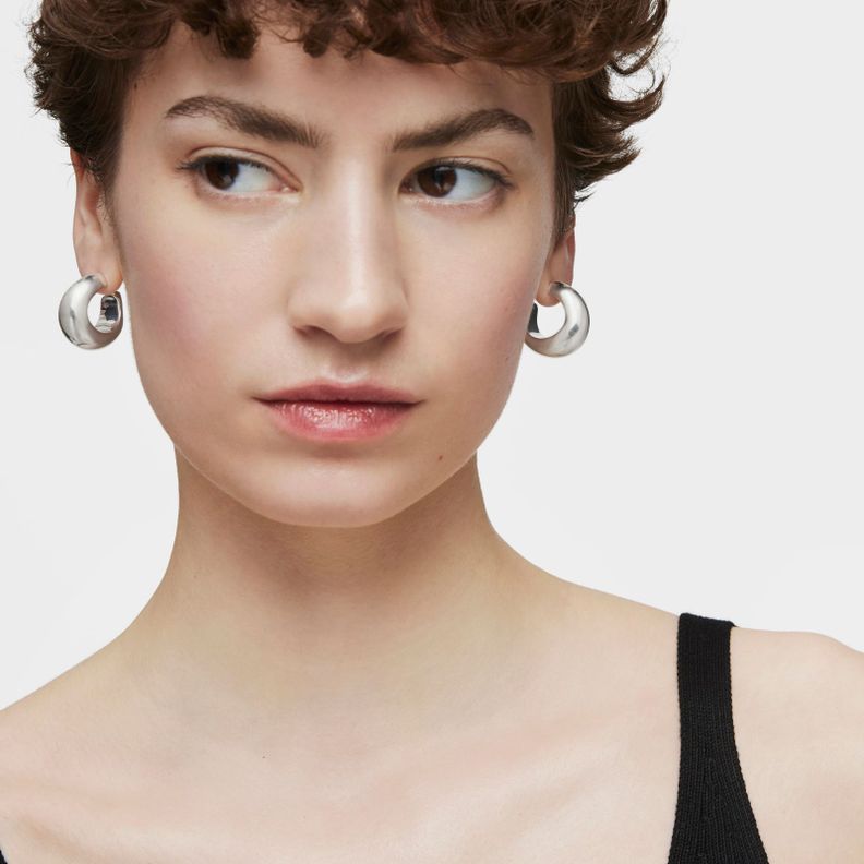 Pendientes de aro de plata Galia Basics-3