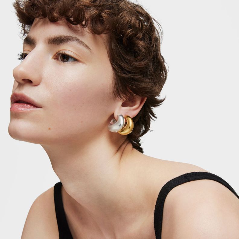 Pendientes de aro de plata Galia Basics-4