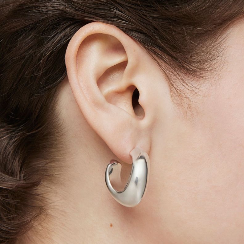 Pendientes de aro de plata Galia Basics-5