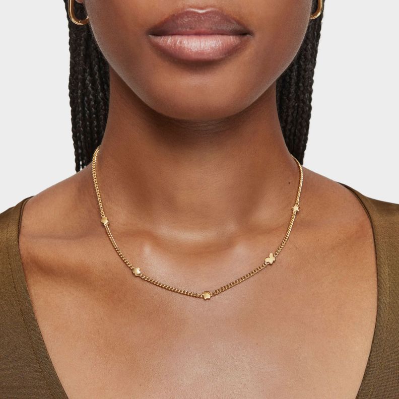 Collar con baño de oro 18 kt sobre plata motivos Bold Motif-3