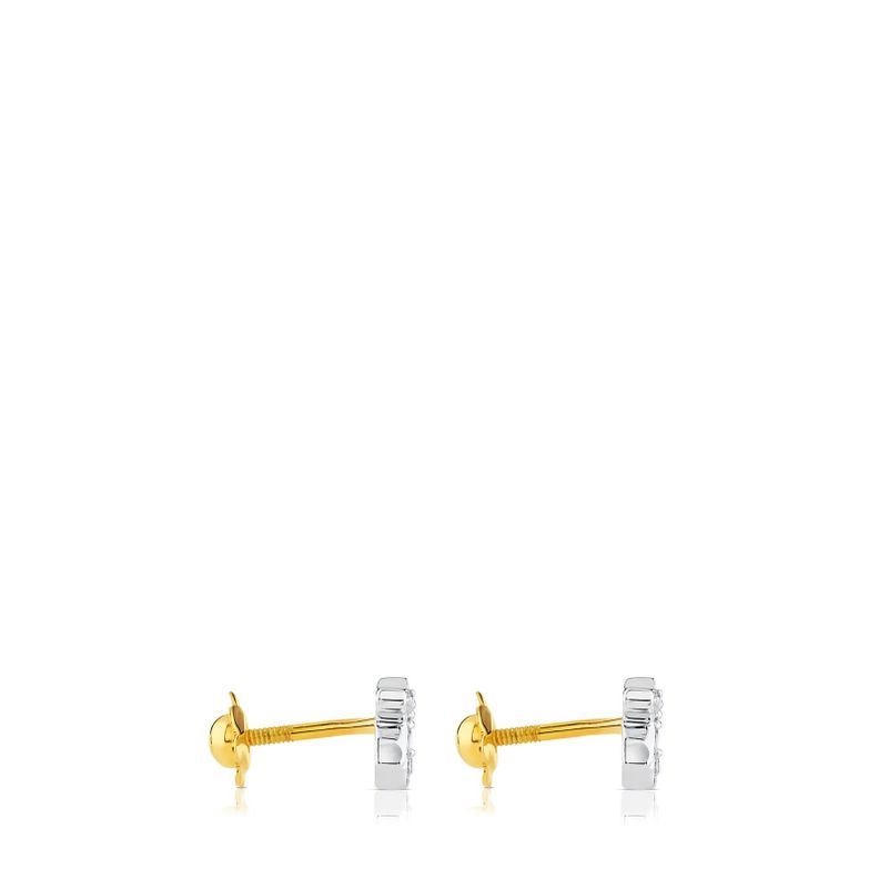 Aros oso de oro blanco y diamantes Puppies Tous-0