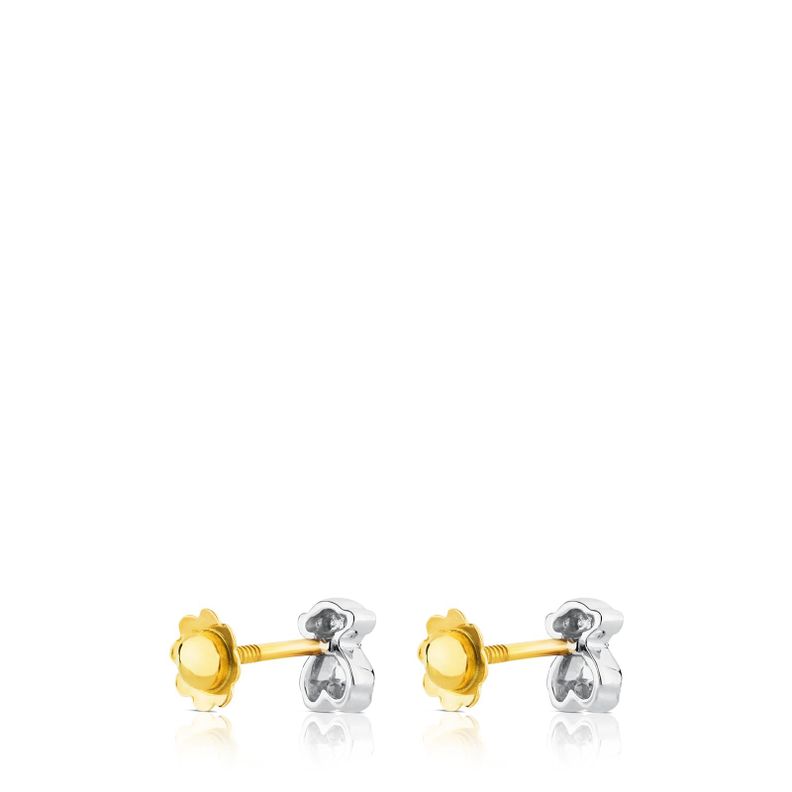 Aros oso de oro blanco y diamantes Puppies Tous-1
