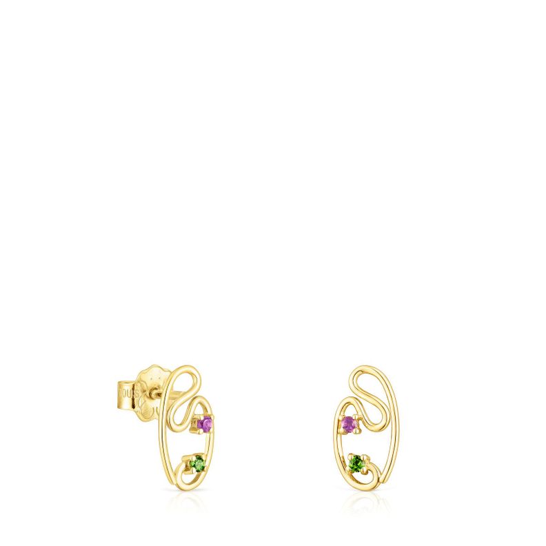 Aros de oro y gemas Tsuri Tous-0