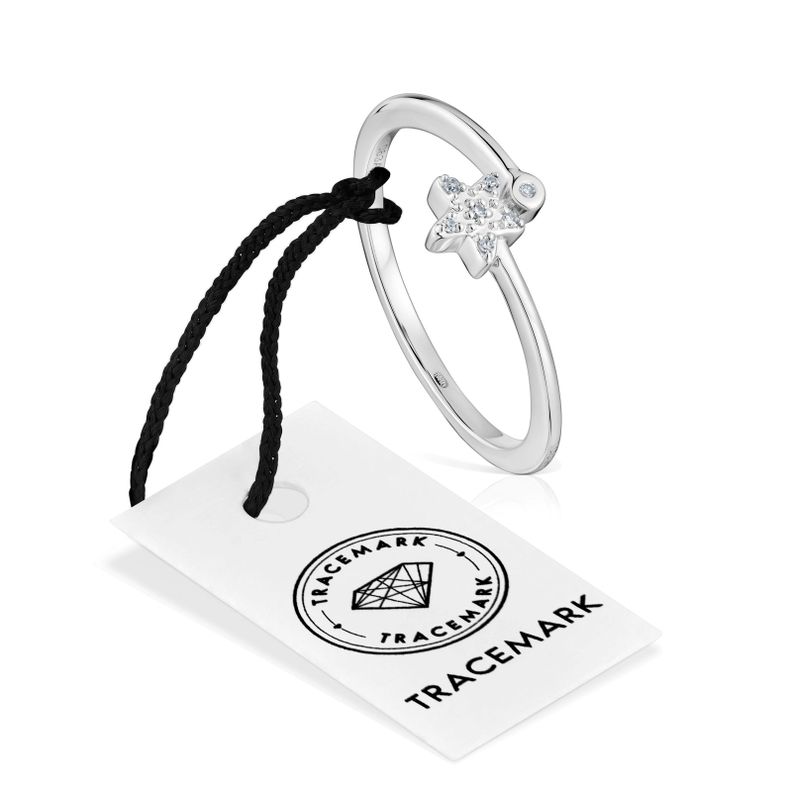 Anillo estrella de oro blanco con diamantes TOUS Grain-3