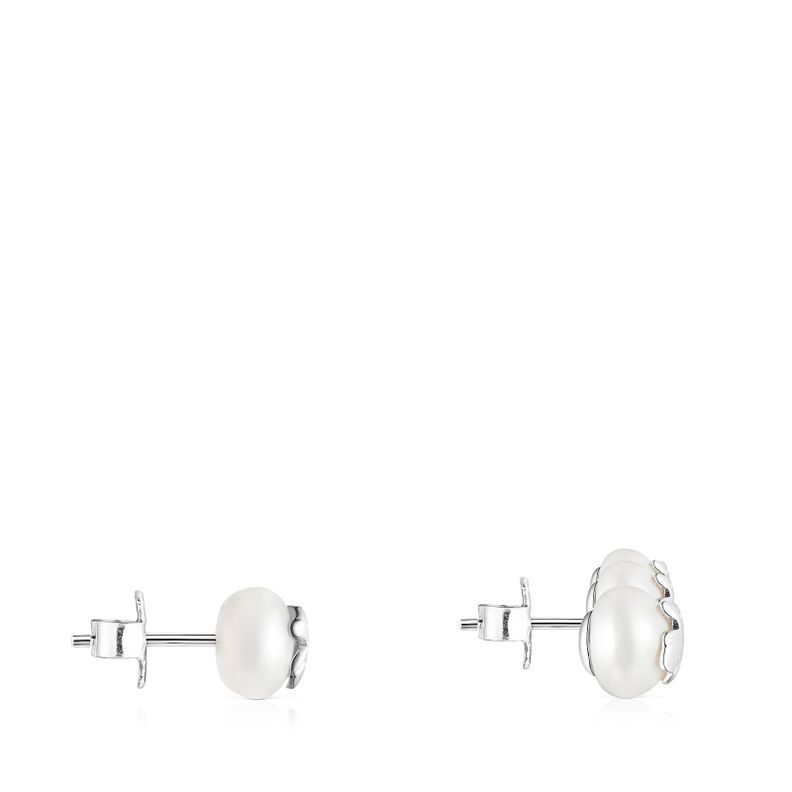 Pendientes  irregular Icon Pearl de plata y perla Tous-1