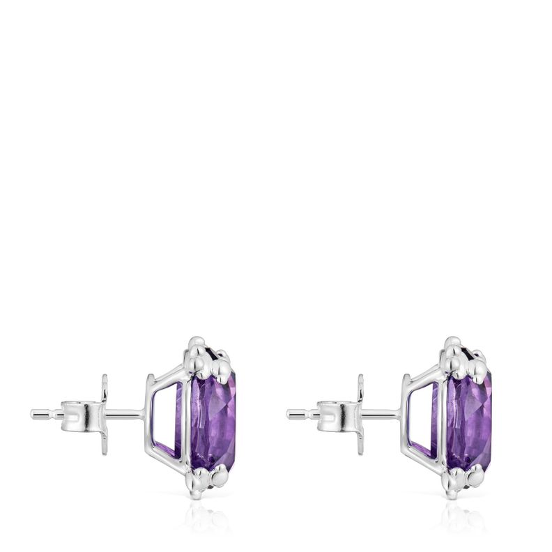 Pendientes corazón de plata y amatista Color Pills-1