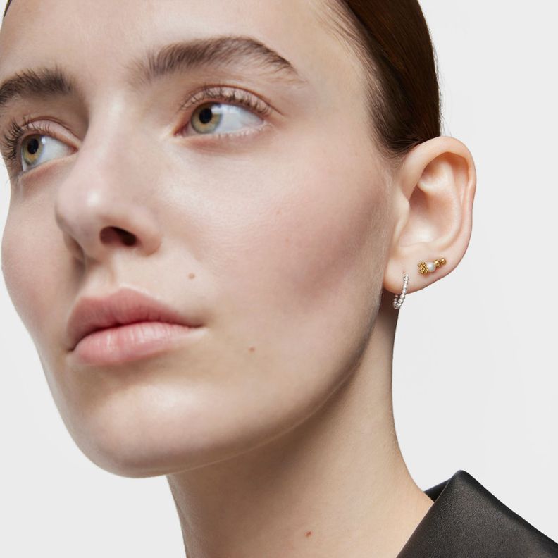 Pendientes aro cortos bolas de plata 10 mm Basicos-4