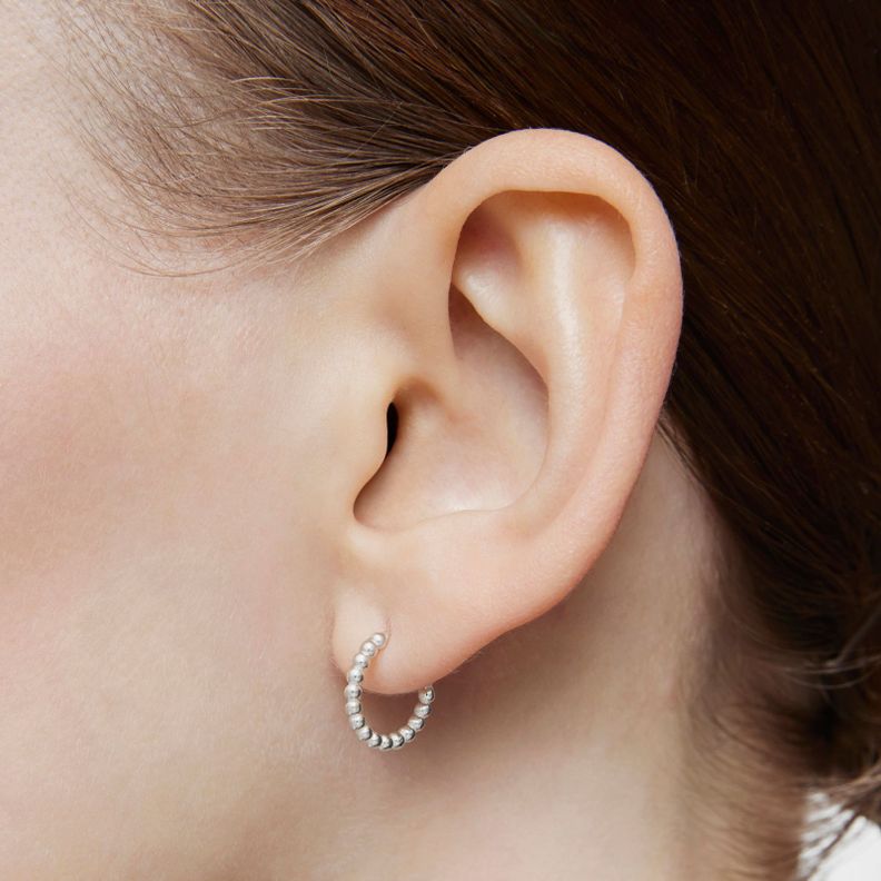 Pendientes aro cortos bolas de plata 10 mm Basicos-5