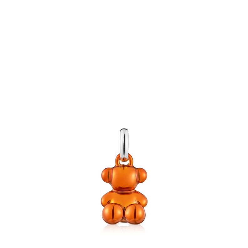 Colgante oso pequeño de acero en color naranja Bold Bear-0