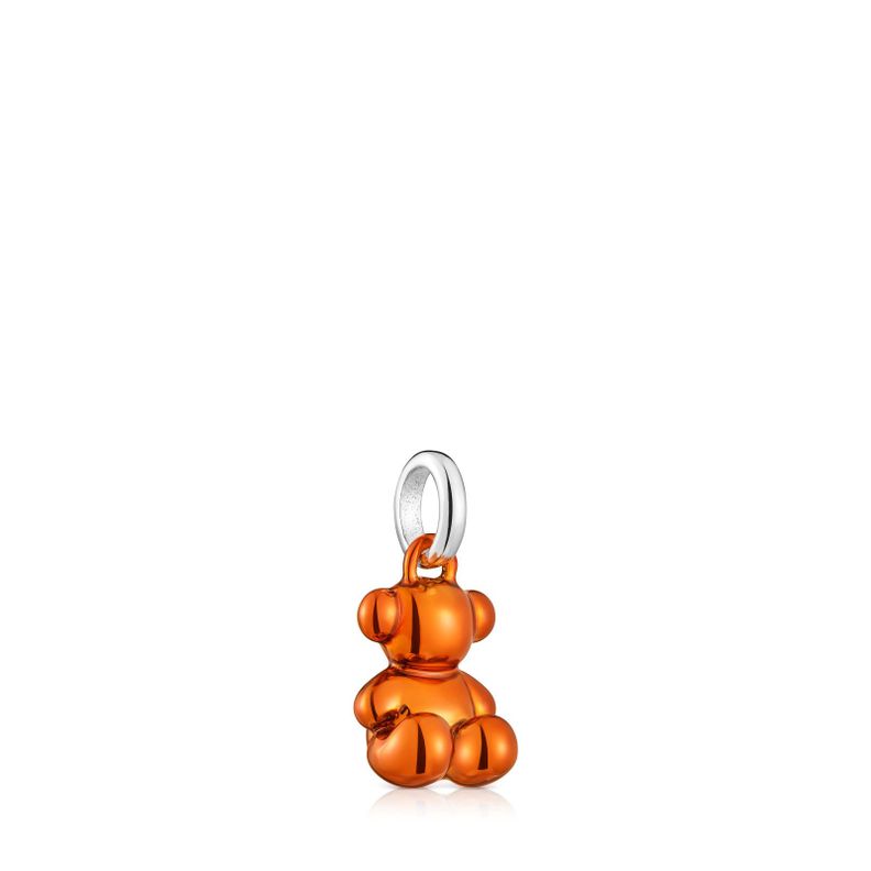 Colgante oso pequeño de acero en color naranja Bold Bear-1