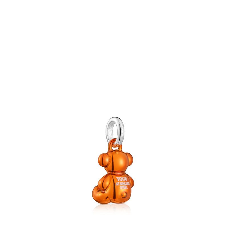 Colgante oso pequeño de acero en color naranja Bold Bear-2