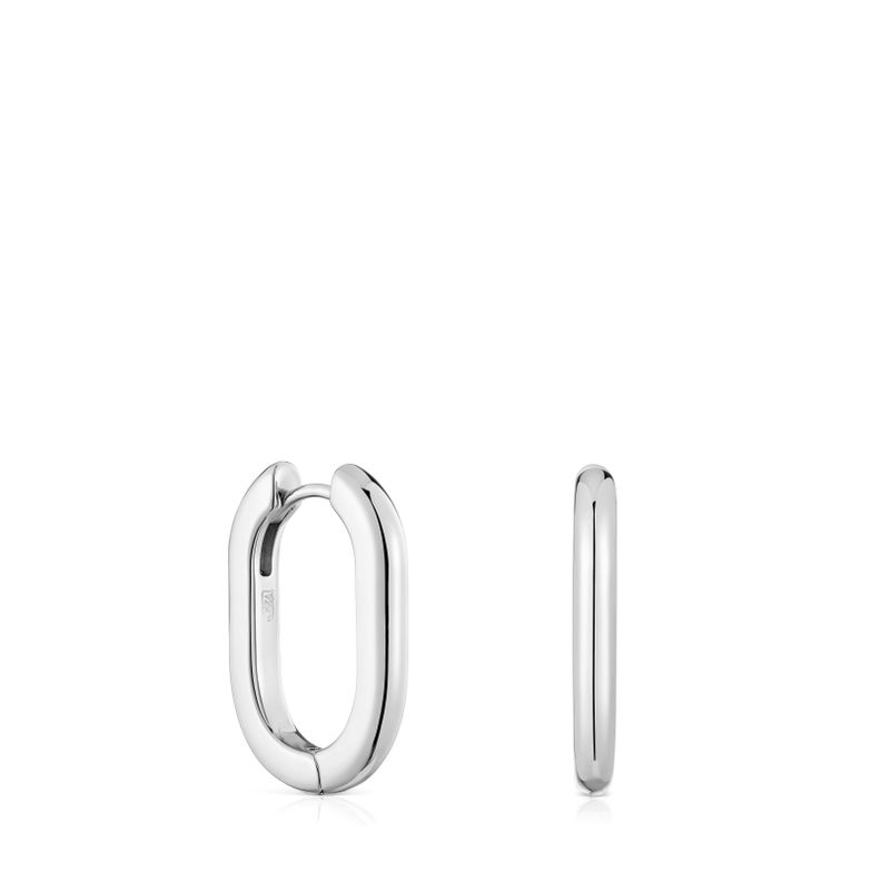 Pendientes aro largos de plata 22 mm Basicos-0