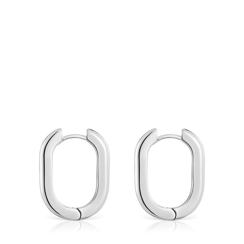 Pendientes aro largos de plata 22 mm Basicos-1
