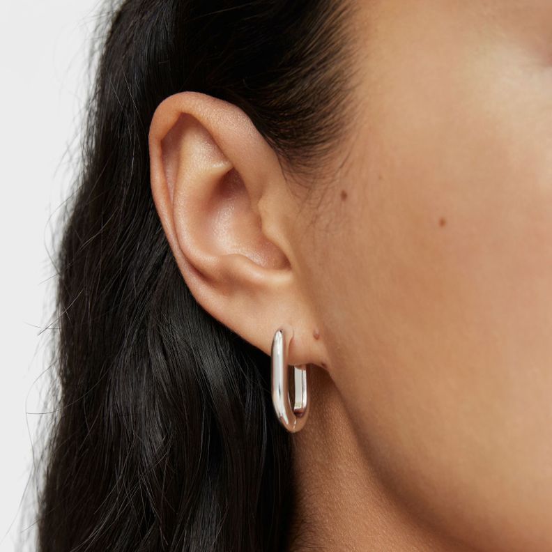 Pendientes aro largos de plata 22 mm Basicos-3