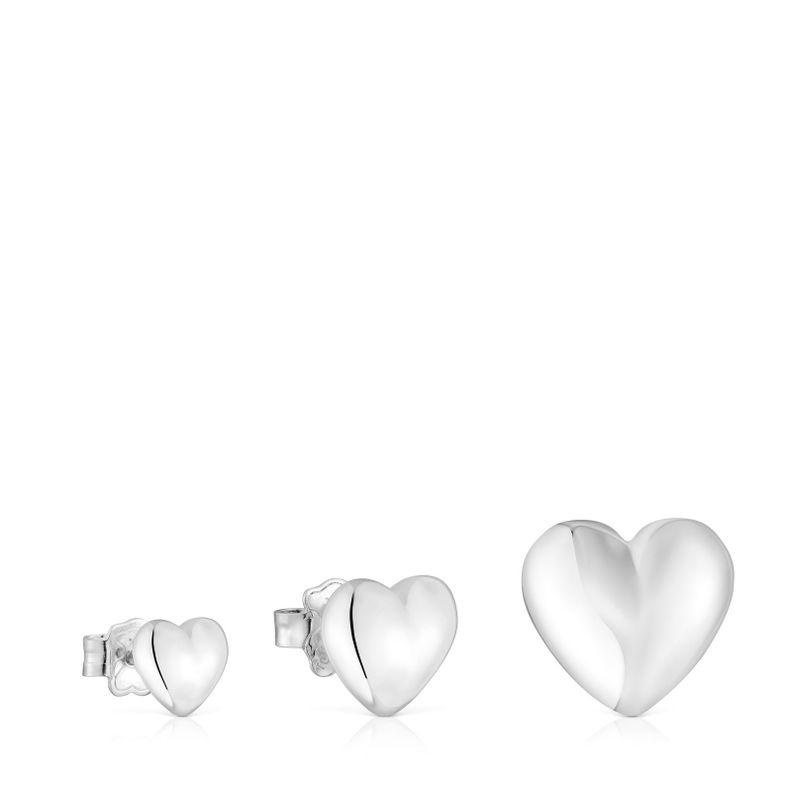 Pack de pendientes de plata corazón Garden Of Love-0