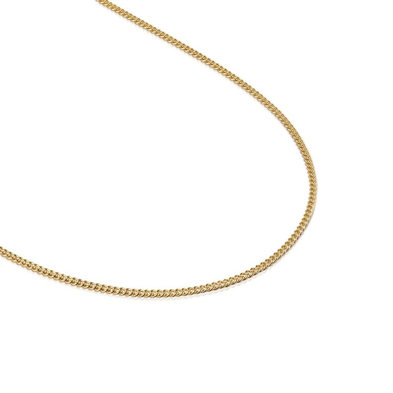 Cadena con baño de oro de 18 kt sobre plata cordón, 60 cm-2