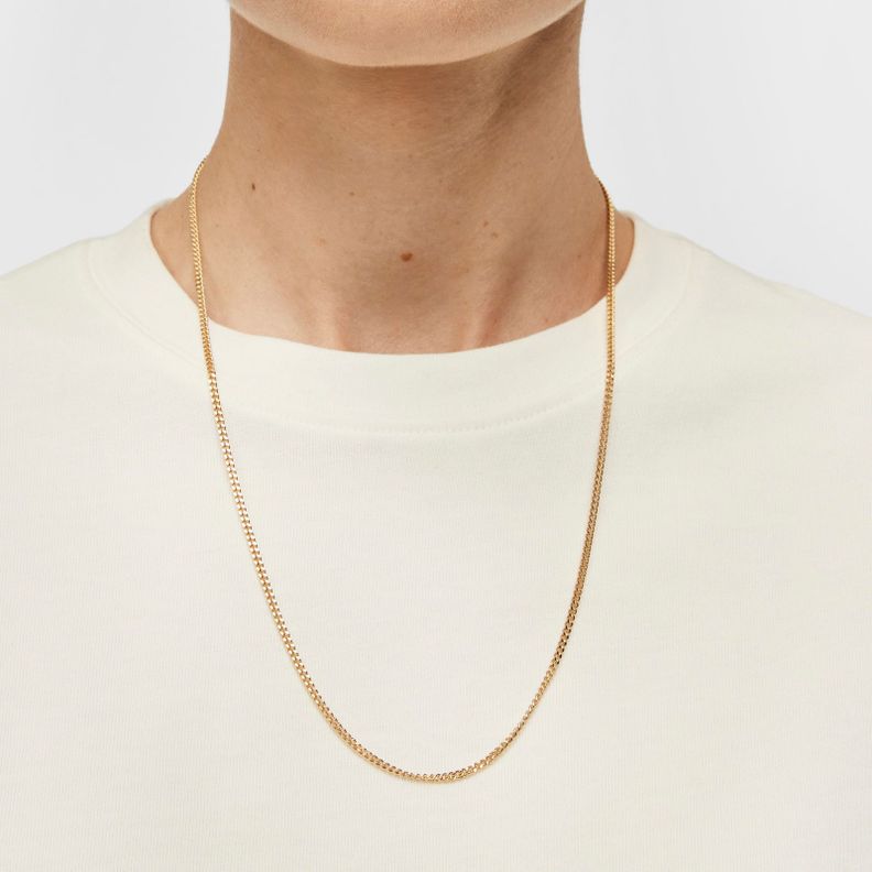 Cadena con baño de oro de 18 kt sobre plata cordón, 60 cm-3