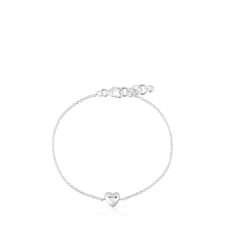 Pulsera cadena de plata motivo corazón Garden Of Love-1